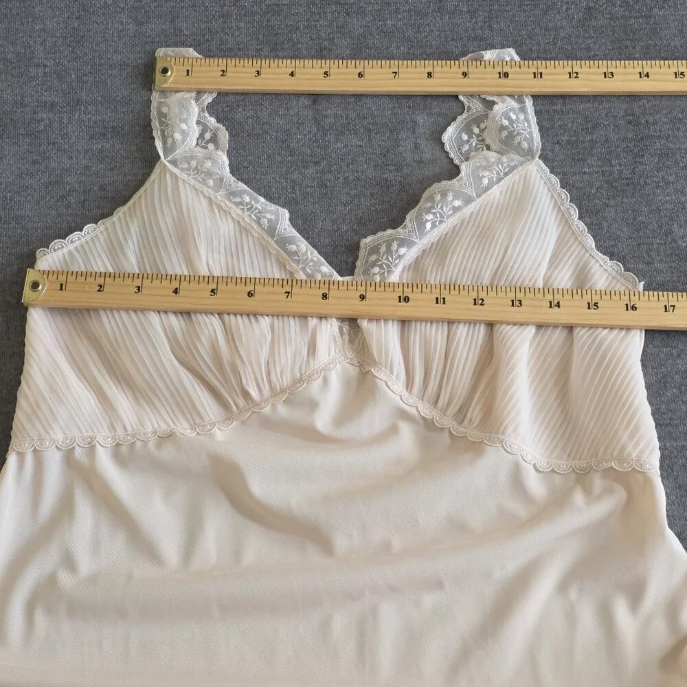 Vintage Fibra Anic Nivion IT 4 / L Full Slip Nightgown Babydoll Nylon Lace Italy